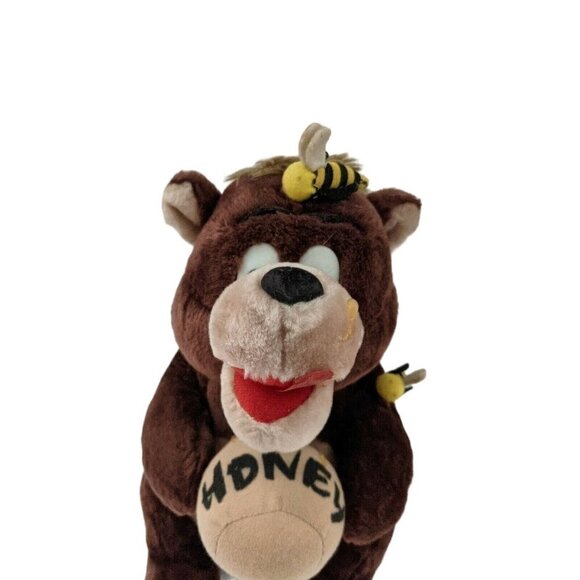 SHALOM TOY CO Plush Stuffed anima  Teddy Bear with honey pot and bees 12 inch - Picture 3 of 9